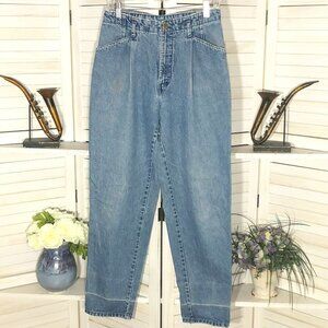 Vintage 90s High Rise Wide Leg Jeans Light Blue Cotton M 8 10